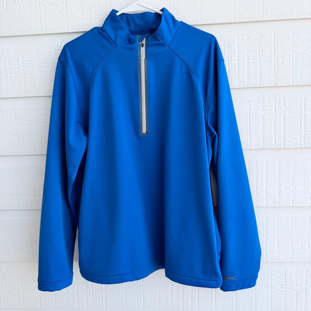 Slazenger Golf Blue Quarter Zip Pullover L with pockets